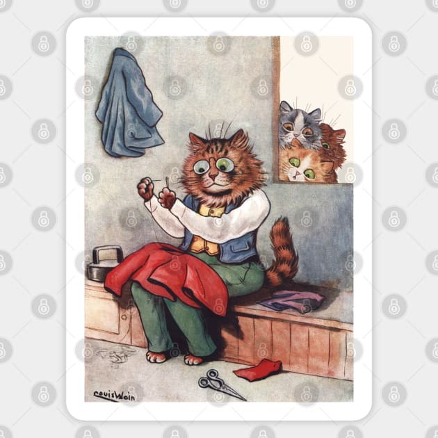 Sewing Tailor Cat Sticker by KarwilbeDesigns